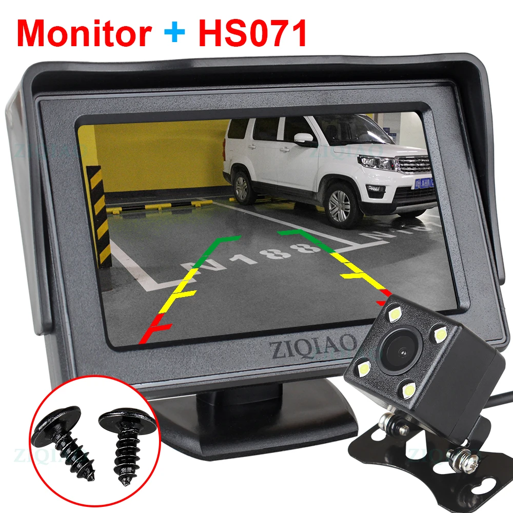 4," Автомобильный монитор TFT lcd Автомобильный ЖК монитор парковочная система для фронтального/заднего вида HD ночного видения Водонепроницаемая камера заднего вида - Цвет: P01-HS071