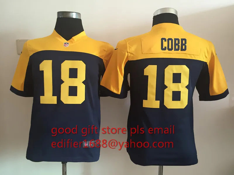 Stitiched, Green Bay s, Aaron Rodgers, eddie lacy, Randall Cobb, Ha Clinton-Dix, Clay Matthews, Brett Favre для молодежи, детский трикотаж - Цвет: Зеленый