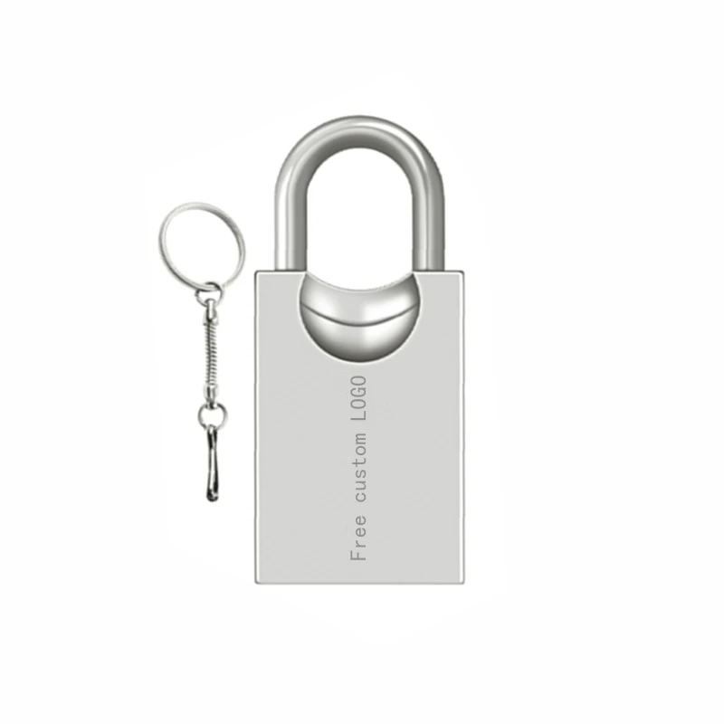 Silver USB 2,0 металлический Серебряный Usb флэш-накопитель 128 Гб 64 ГБ флеш-накопитель 32 ГБ Флешка 16 ГБ высокоскоростной накопитель 8 ГБ Бесплатный Пользовательский логотип - Цвет: Silver