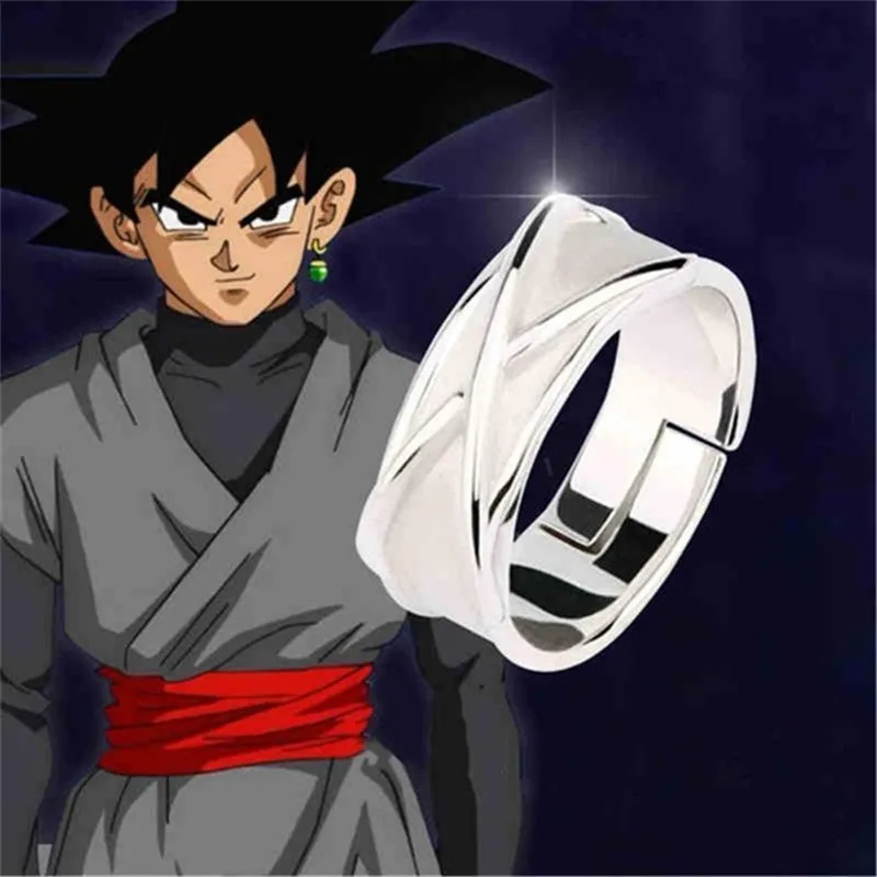 Dragon Ball Z Potara Time Ring Goku темно-черный Супер Saiyan Косплей кольцо реквизит ограниченная коллекционные модели подарок 1 шт