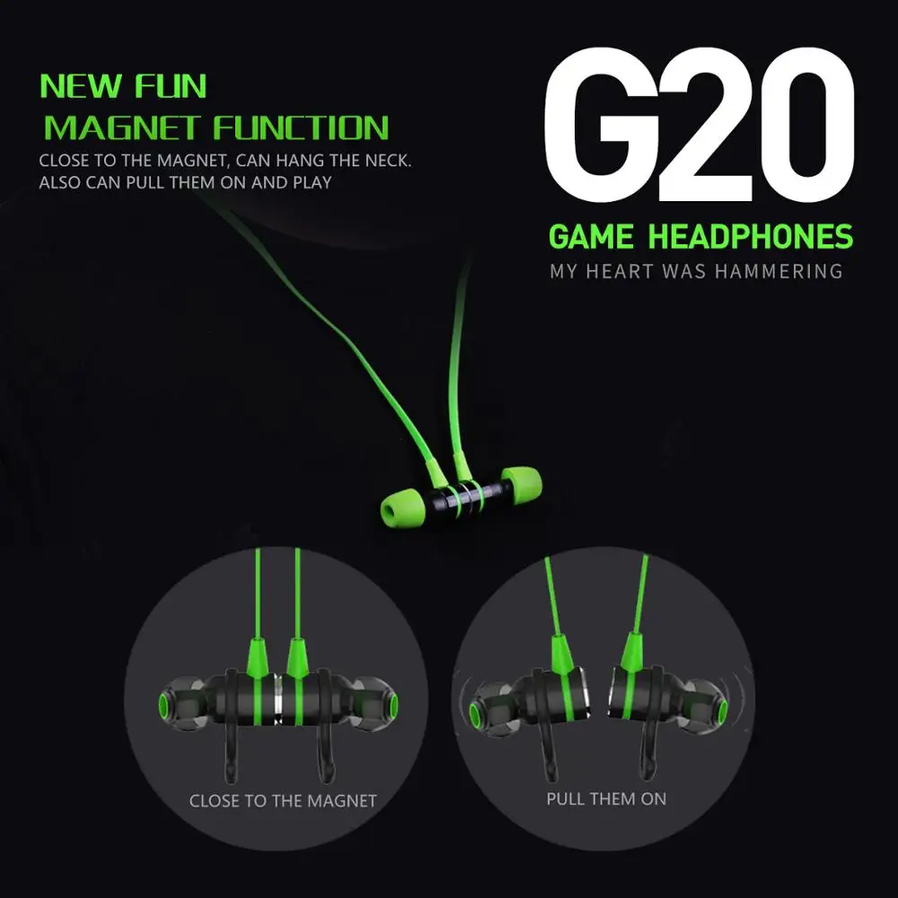 Gaming headphones TYPE C G20 hammerhead Bass earphones with mic Gaming Headset for PUBG gamer Play 2 2M wired Earphone for phone