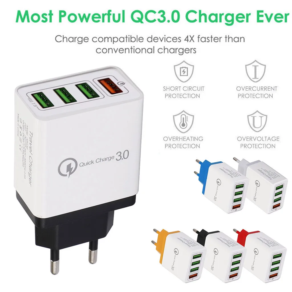 4 Порты и разъёмы быстрой зарядки QC 3 0 usb хаб высокого Стандартный огнеупорный ПК