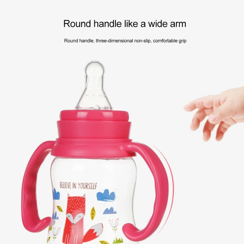 240 мл Детские Силиконовые бутылочки для кормления молока с ручкой, Подарочная детская бутылка для питьевой воды, детская чашка
