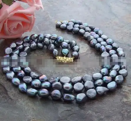 Ожерелье из черно белого барочного жемчуга 17 19 дюймов 8 9 мм|necklace necklace|necklace whitenecklace
