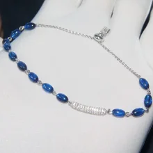 925 стерлингового серебра Сладкий cz браслет «Конфета» мода кристалл браслет из синих бусин Регулируемая цепь для женщин известный бренд ювелирных изделий