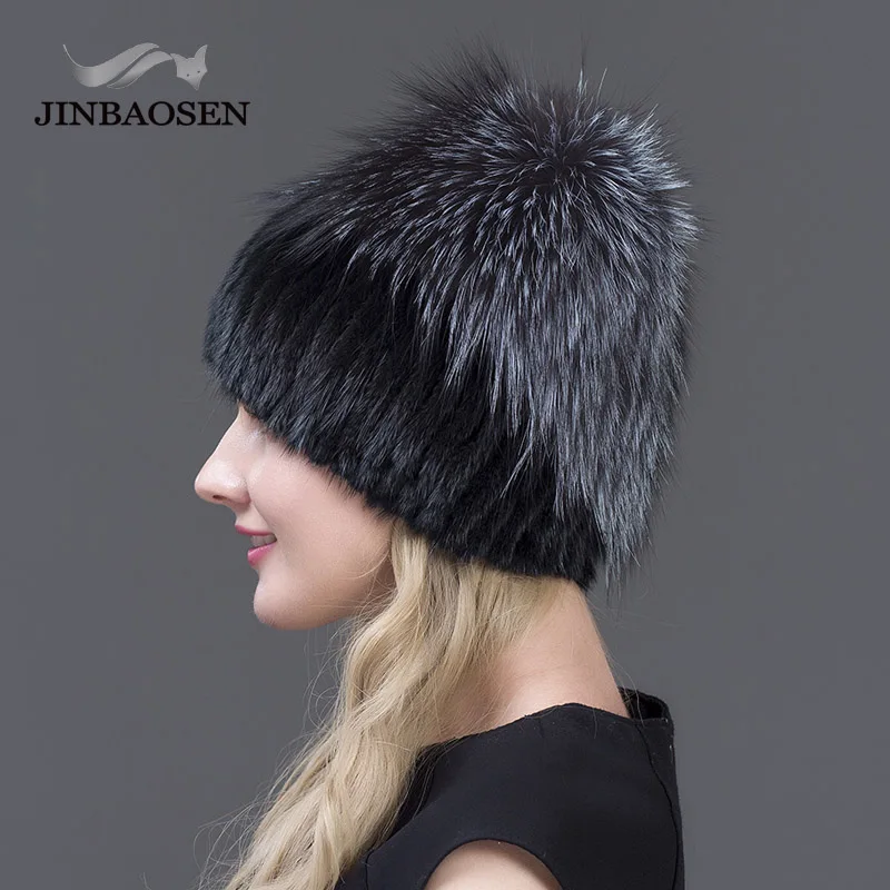 JINBAOSEN новые модные зимние шляпы для женщин шапка из натурального меха норки