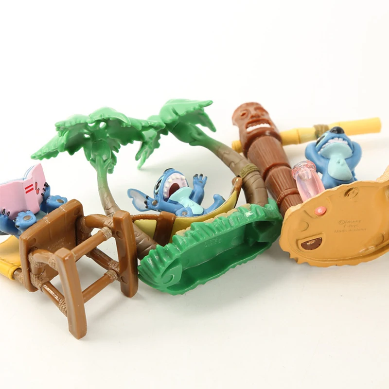 Disney Lilo & Stitch Мультяшные куклы Стич Гавайские статуэтки для праздников декорации
