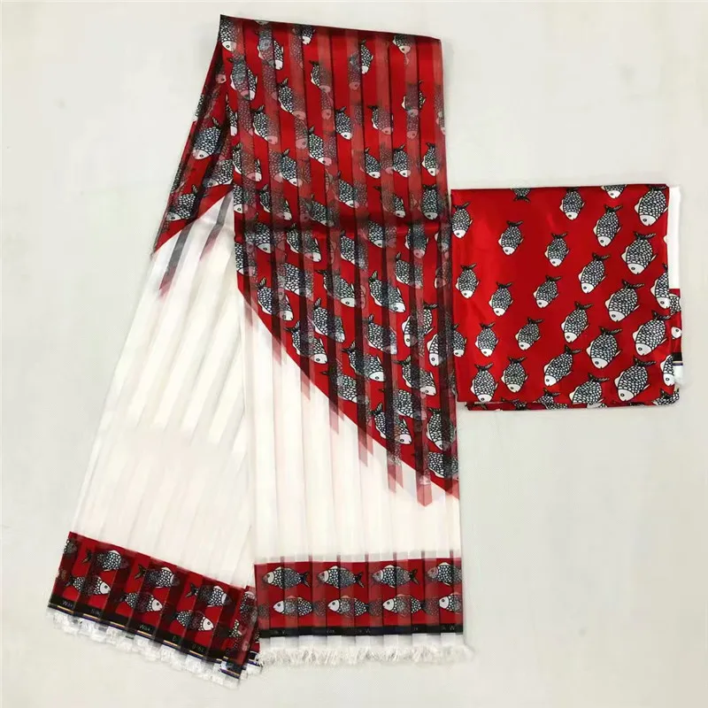 Горячая Акция 2+ 4 ярдов атласный шелк с органзой ткань мягкая африканская ткань платье Анкара ткань Африканский Воск принты ткань Нигер