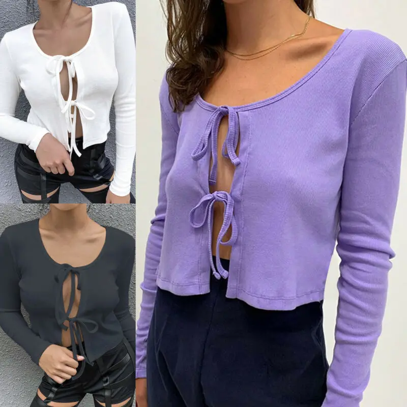 Новинка 2020 Женский вязаный кардиган с длинным рукавом свободные рубашки кроп
