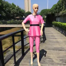 S мусульманский Мусульманский купальник леди закрытый купальный костюм полное покрытие пляжные юбки mAh с короткими рукавами одежда для плавания