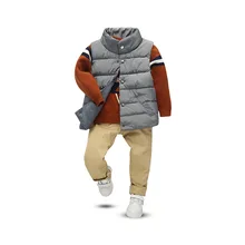 Зимний стиль, детский хлопковый жилет средней и большой длины со стоячим воротником для маленьких мальчиков толстый теплый жилет с разрезом