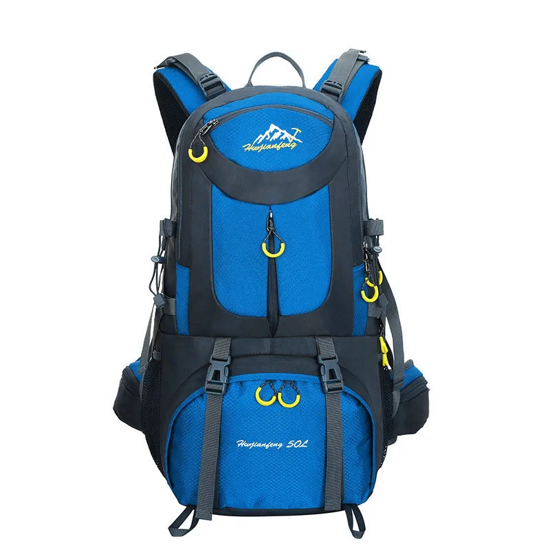 Походный рюкзак 50л водонепроницаемый Huwaijianfeng открытый спортивный рюкзак с дождем для - Цвет: Sky Blue