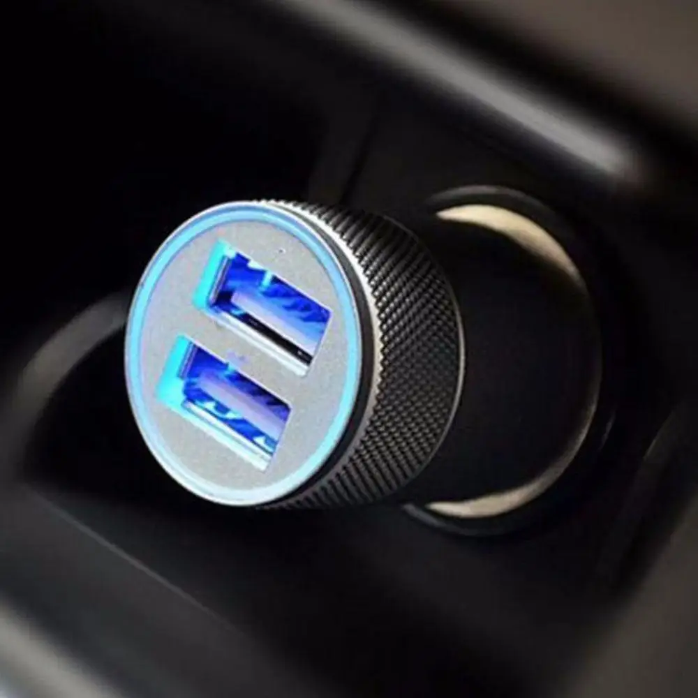 

Car Mini Dual USB Charger Charger Mini Cigarette Lighter Port USB Plug Universal For Car Lighter Socket Charger Adapter