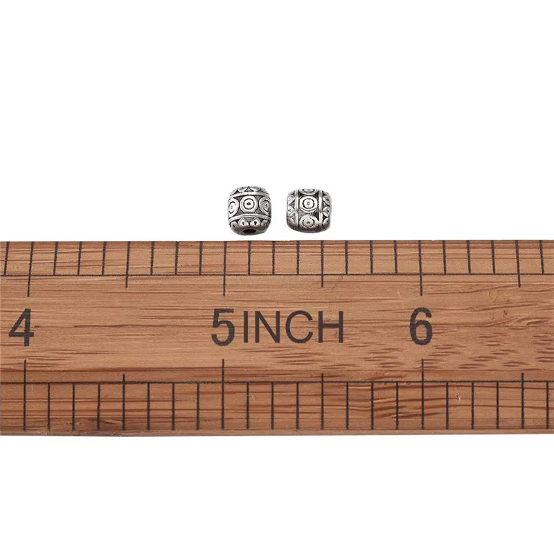 50 шт Тибетский Стиль бусинки для изготовления ювелирных изделий 6 мм без использования свинца и никеля и кадмия, античное серебро, отверстие: 2 мм F80