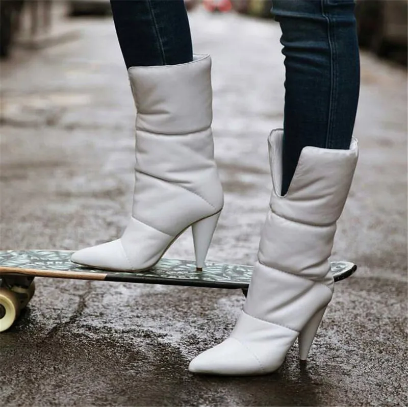 Кожаные ботинки; женская модная обувь; Женская Белая обувь; Bota Feminina; короткие ботинки с острым носком; Botas Mujer; Новинка; дизайнерская обувь; sapato feminino
