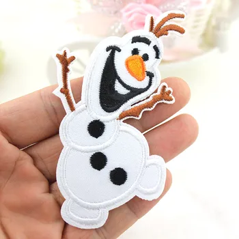 

Cartoon Olaf Snowman Embroidered clothes Patch Iron on patches For clothing Badges Stickers Garment Appliques wholesale