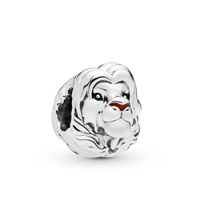 Boosbiy, 2 шт., новинка, бисер серебряного цвета, Король Лев, серия Simba, подвески, подходят для модных браслетов Пандора, для женщин, сделай сам, ювелирные изделия, аксессуары - Цвет: 01
