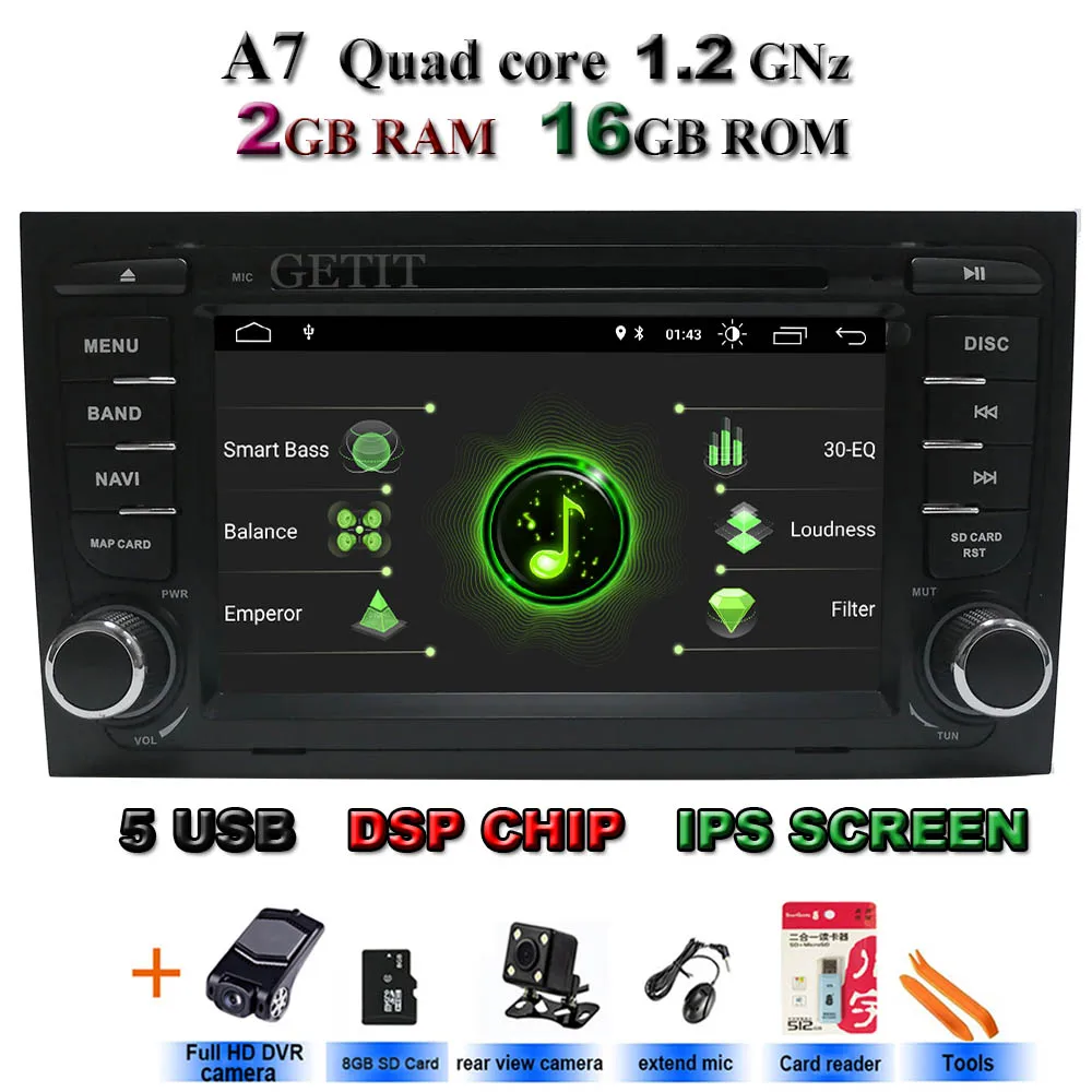 DSP Android 10 ips автомобильный мультимедийный плеер для Audi A4 B6 B7 S4 B7 B6 RS4 B7 SEAT Exeo WiFi радио с Bluetooth и GPS стерео - Цвет: DSP-IPS camaras
