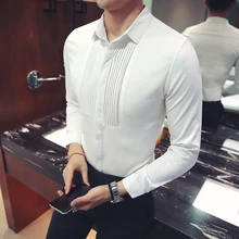 Брендовая одежда, модные мужские осенние высококачественные рубашки из чистого хлопка с длинными рукавами/мужские рубашки с отворотом, облегающие деловые рубашки, топы
