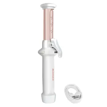 

Professional 2 in 1 Ceramic Hair Curling Cordless Curling Iron Wand 1-Inch Diameter Mini Hair Curler for Loose Tight Curls USB C