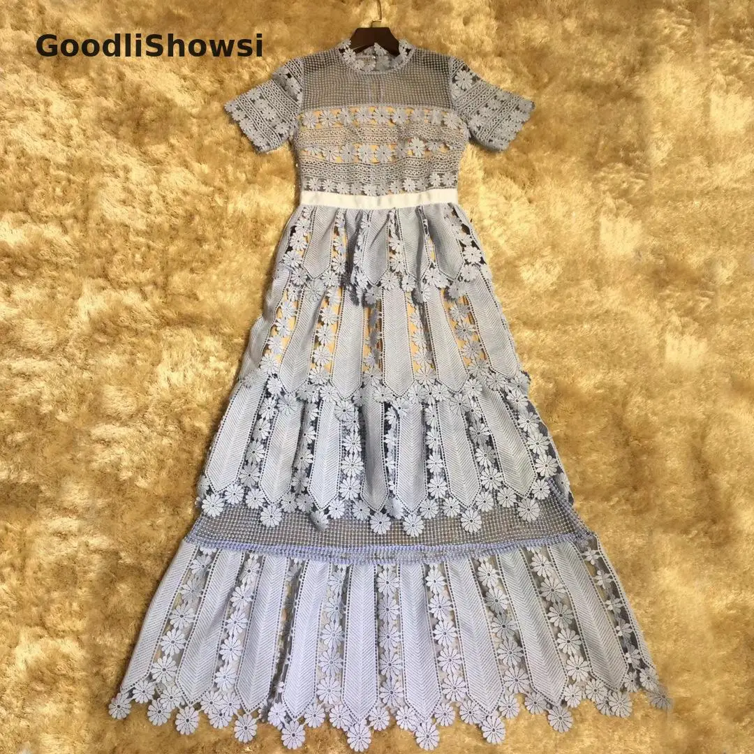 GoodliShowsi, пляжный стиль, для отдыха, элегантные платья, цветы, выдалбливают, прозрачное, завышенная талия, платье, женское, длинное, официальное платье