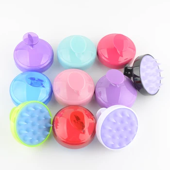 

1 pcs Massage Brush Silicone Wash Head Body Scalp Massage wet & dry Comb Hair Washing Comb Shower Bath Brush 10 colors