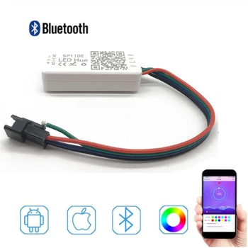 

SP110E Bluetooth Pixel light Controller WS2811 WS2812B ws2812 dimmer SK6812 RGB RGBW APA102 WS2801 pixels Led Strip IOS Android