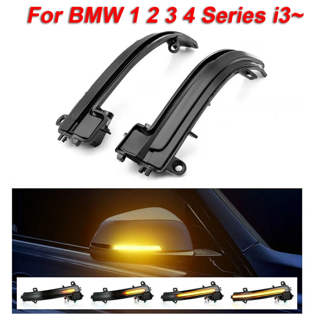 

2pcs Turn Signal Lights Dynamic Sequential Flicker Car Parts Accessories Black