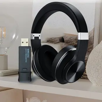 

Bluetooth 5.0 Headphones Headset with Mic 3.5mm Input and USB Bluetooth Audio Transmitter for PC TV Laptop Mobile Phone Tablet