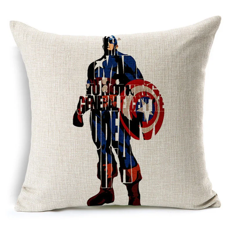 1 шт. 45x45 см Marvel's Мстители Железный человек Алфавит герой наволочка льняная Подушка для поясницы декоративная наволочка