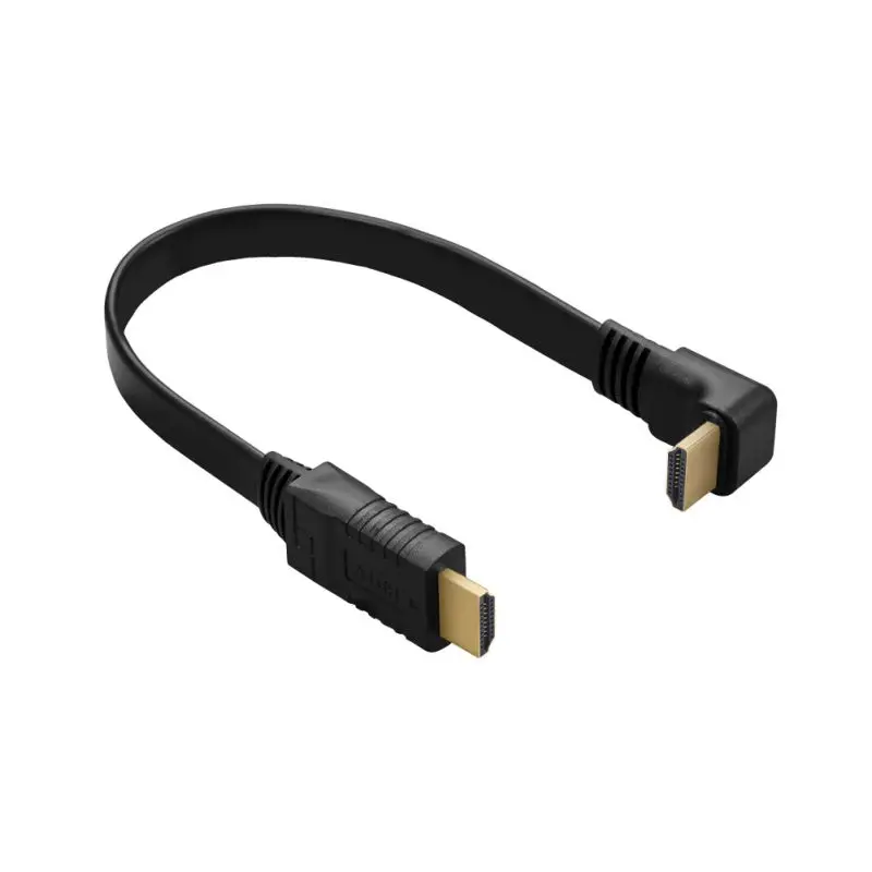 0,3 м HDMI к HDMI кабель 90/270 градусов Плоский 4K X 2K шнур для PS4 компьютерный монитор адаптер для проектора кабель