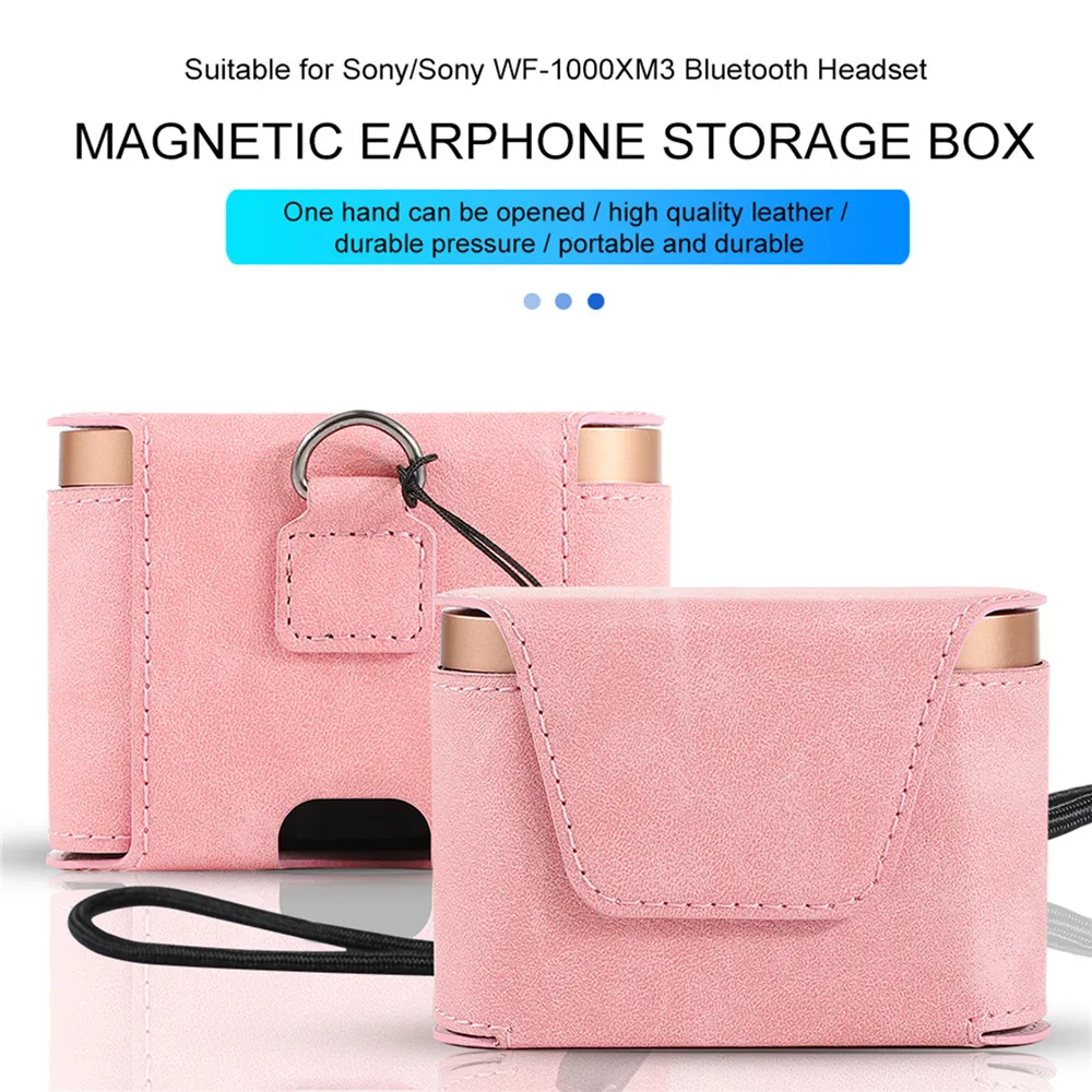 

Magnetic Leather Protective Case Full Cover for Sony WF-1000XM3 Bluetooth Headset Charging Box Storage Case Bag Protector