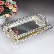 Plato de frutas estilo europeo de alta calidad Bar Hotel Snack Plate multiusos Vintage plata/oro Fuite bandeja accesorios de cocina