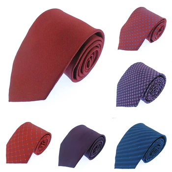

New Jacquard Woven Neck Tie For Men Classic Ties Fashion Polyester Necktie For Wedding Business Suit Plaid Tie 8 cm