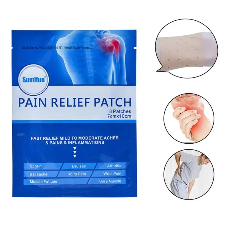 

8pcs/bag Herbal Pain Relief Patch Muscle Knee Pain Wrist Pain Bruises Body Relaxation Medical Plaster Joint Pain Killer Plaster