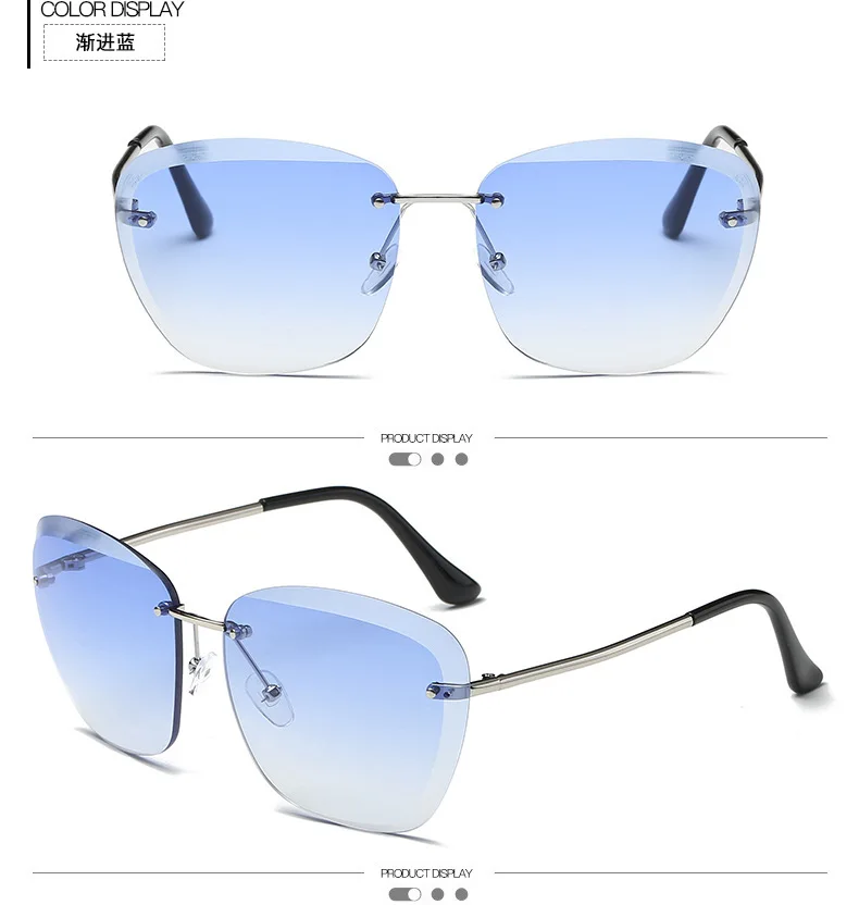 Солнцезащитные очки Ms. Frameless Lens Crystal technology, квадратные солнцезащитные очки для женщин, ретро очки, поляризованный Polaroid Lens, для покупок, путешествий