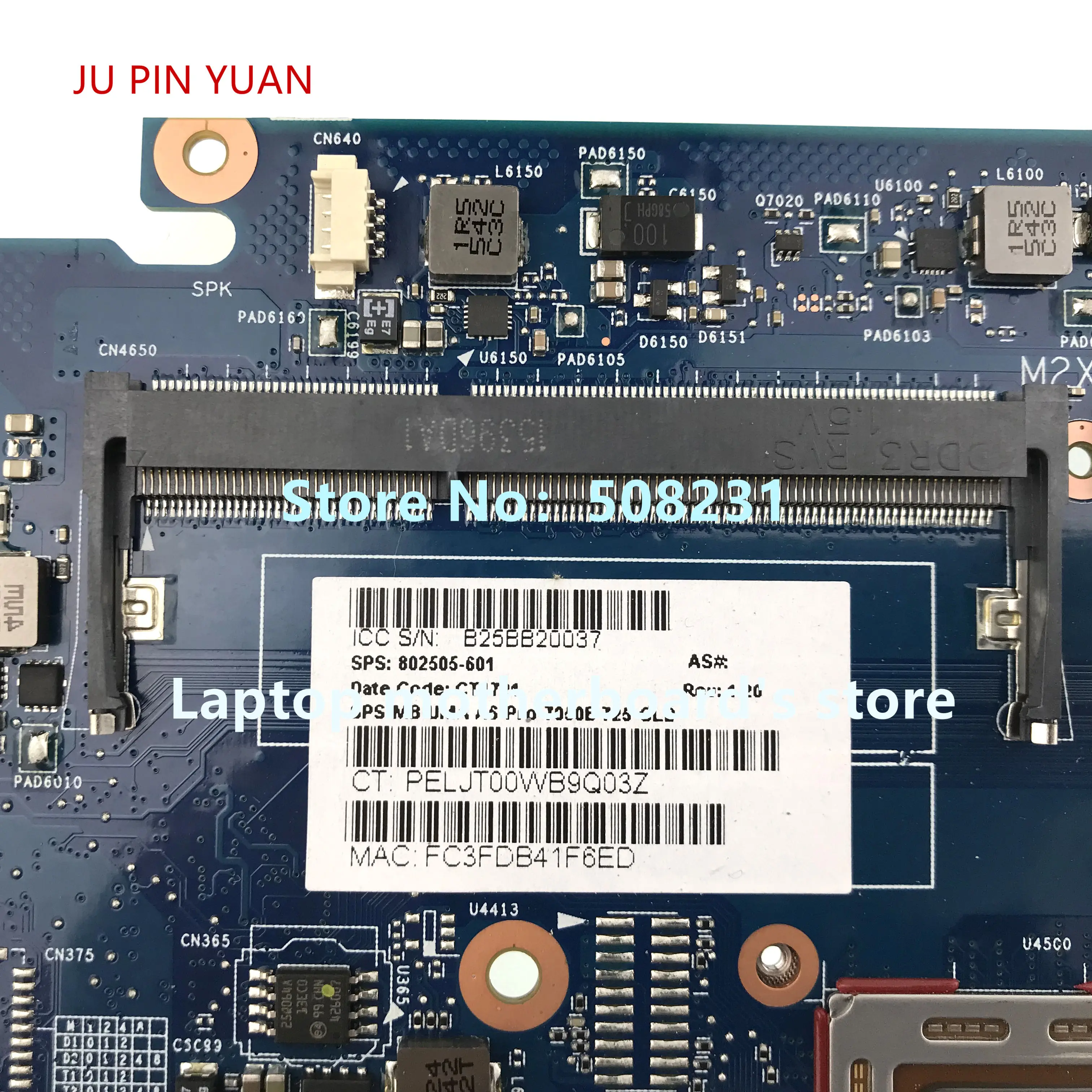 para hp Elitebook 725 g2 Computador Portátil Placa-mãe com A67050b 100% Totalmente Testado 802505001 802505501 802505601 Placa-mãe para notebook - Imagem 2