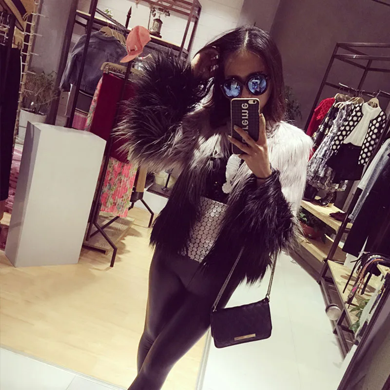Chaqueta mujer Женская градиентная искусственная меховая Шуба Верхняя одежда с мехом зимнее пальто Верхняя одежда для волос Короткие куртки пальто из искусственного меха