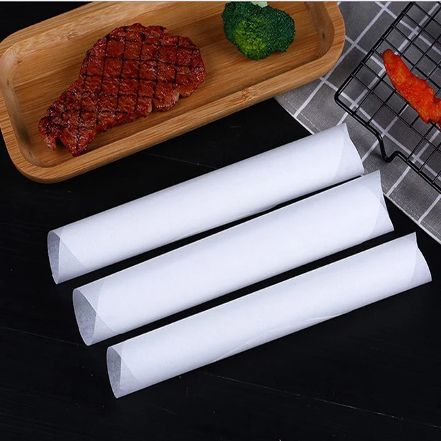 Viaszpapír Bbq Zsírálló Papír Barbecue Fehér Abszorbens Sütés Háztartási Sütemények Ón Fólia Levegő Sütő Étel Viaszos 50X - Image 2