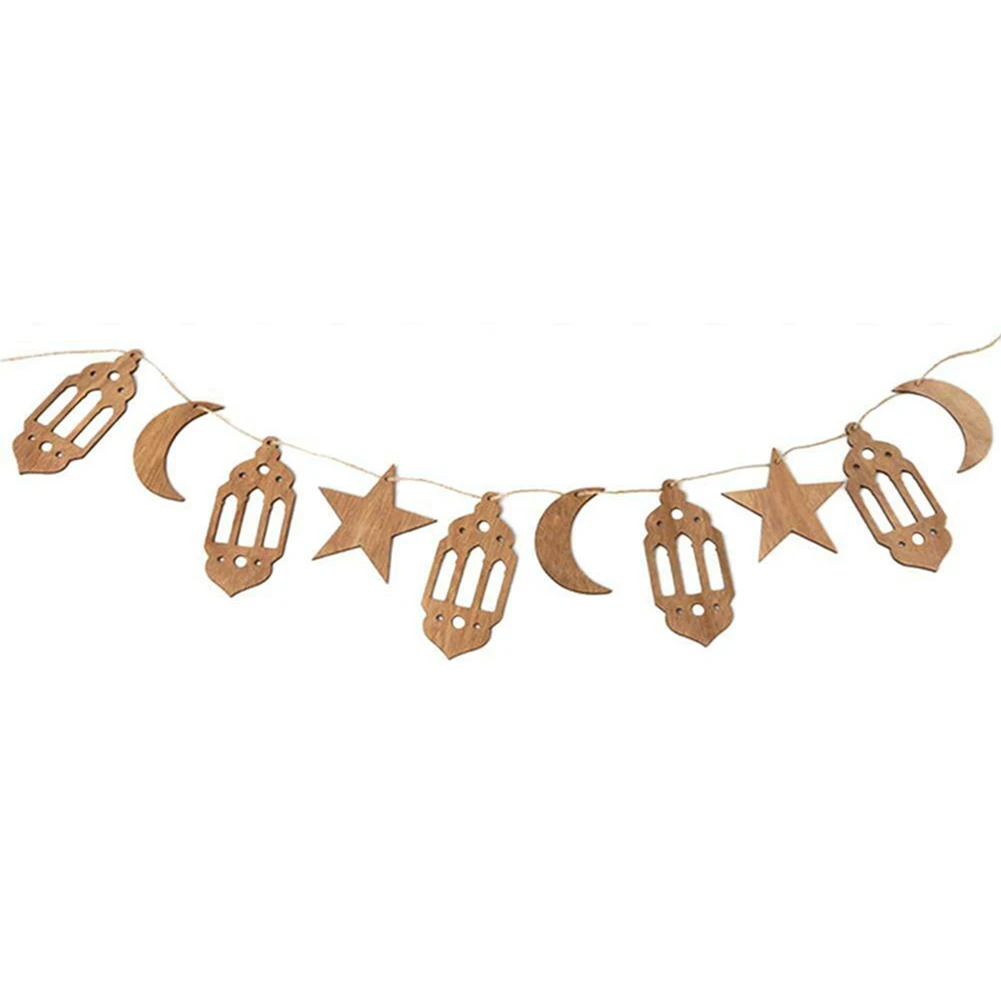 10 шт./компл. мусульманский Рамазан Мубарак деревянная подвесная DIY шерсть звезда
