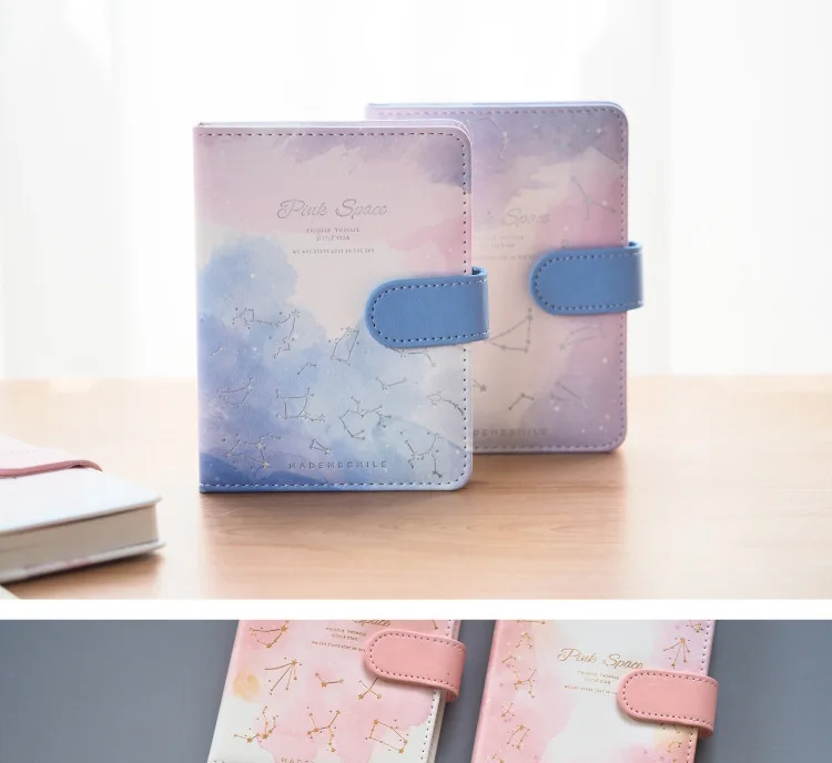 New PU leather hardcover foil 12 constellation pattern school student composition copy notebook stationery supplies A6
