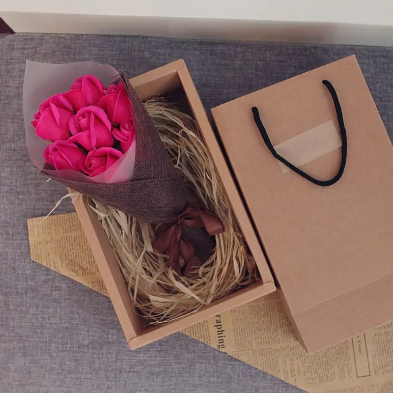 Фестиваль мыло цветок Креативный ручной работы мыло роза цветок коробка твердый переплет DIY подарки на день рождения девочка мама подарок на день матери