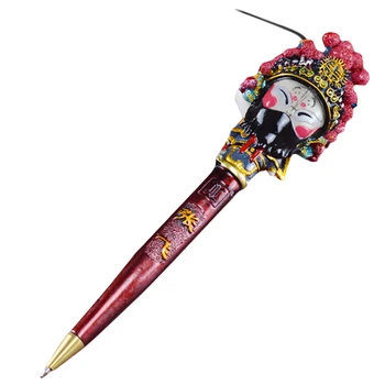 

1PC Decorative Creative Cartoon Peking Opera Mask Durable Ball Pen Ballpoint Pen Stationery for Co-Workers Family Students