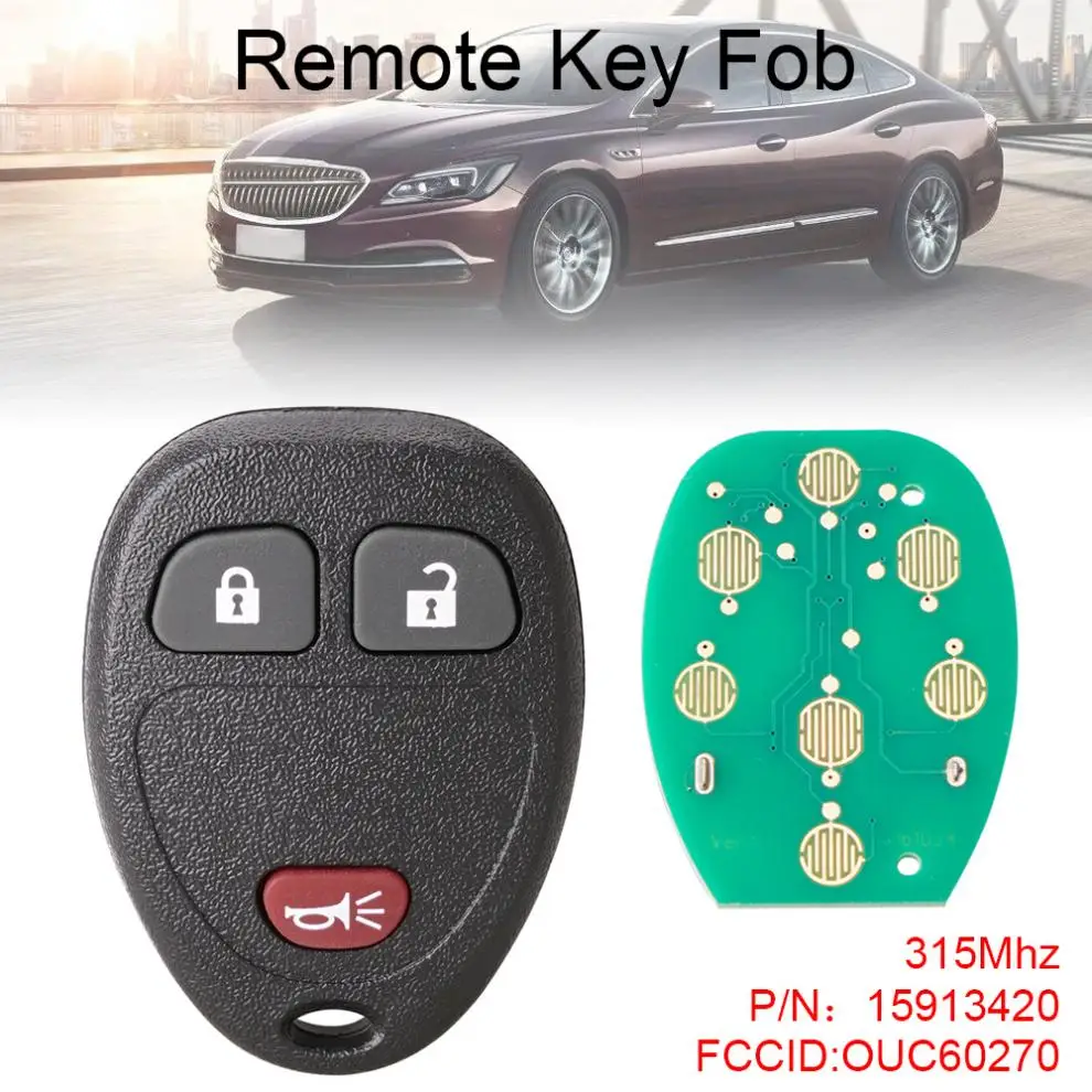 

315Mhz 3 Buttons Remote Keyless Entry Remote Key Fob Car Key OUC60270 Fit for Chevrolet Buick New