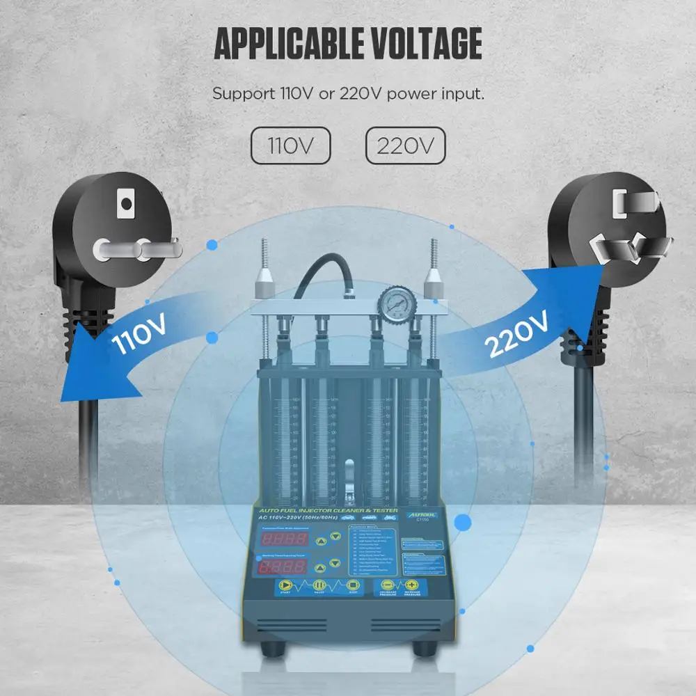Автомобильный тестер топливного инжектора AUTOOL CT150 очиститель 110 В 220