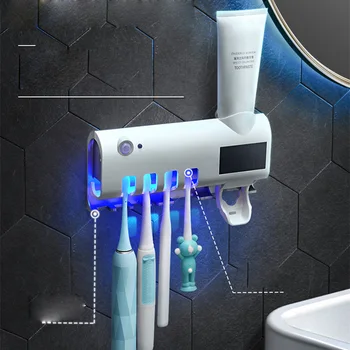 

Ultraviolet sterilization toothbrush sterilizer / rechargeable solar LED hanging toothbrush holder automatic squeeze toothpaste
