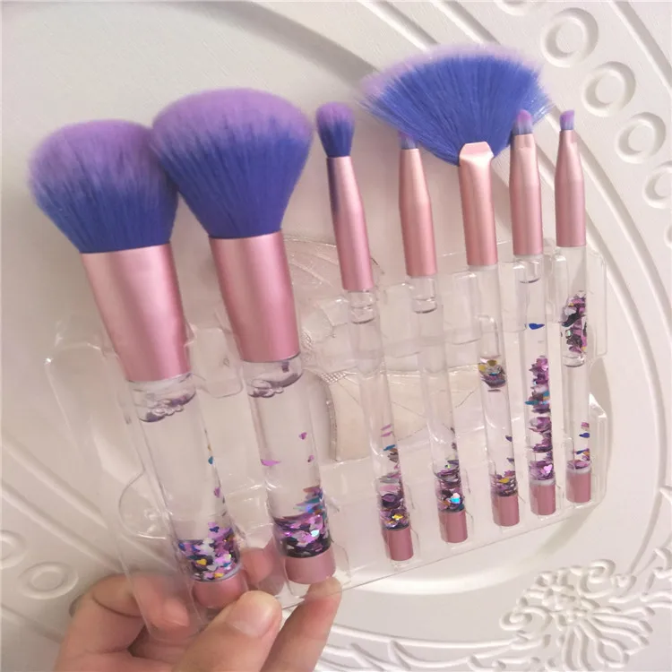 Amazon beauty кисти для макияжа Набор 7 прозрачных блесток зыбучие песочные масляные песочные оросительные кристаллы zhuang кисти