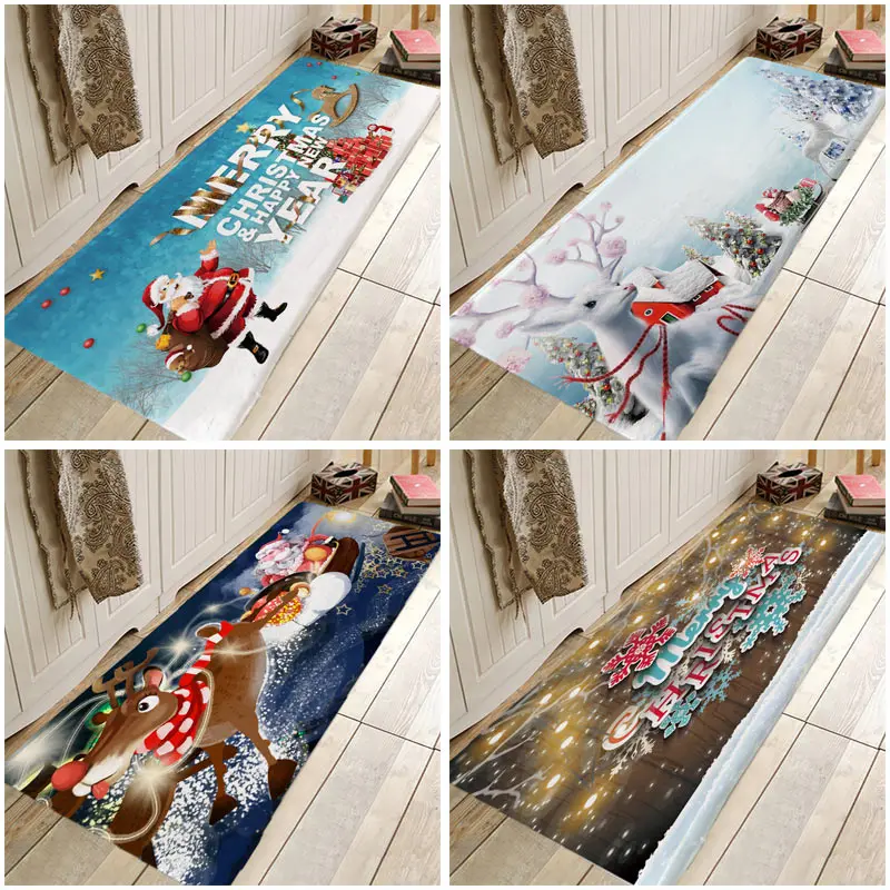 Творческий 3D напечатание рождественское коврик коврики для прихожей и коврики для Спальня Гостиная коврик для кухни, ванной, Противоскользящие коврики