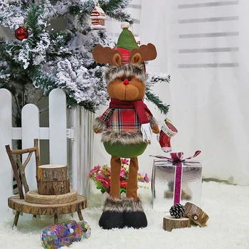 

1pc Christmas Retractable Old Man Snowman Doll Holiday Parties Stand Decorations Home Ornaments Display