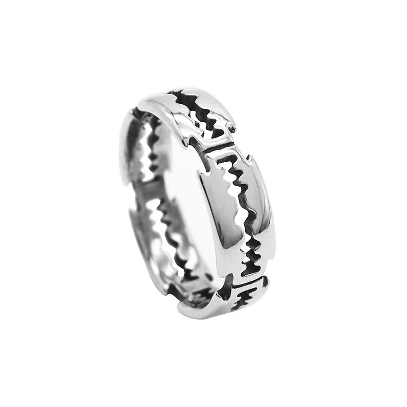 Barberblad ring til mænd og kvinder i rustfrit stål punk stil_voghion.com